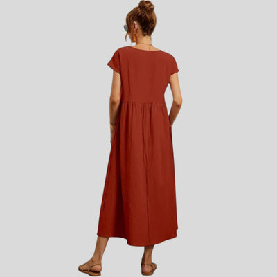 Maelis | Loose Cotton-Linen Pocket Dress