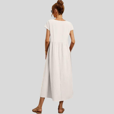 Maelis | Loose Cotton-Linen Pocket Dress