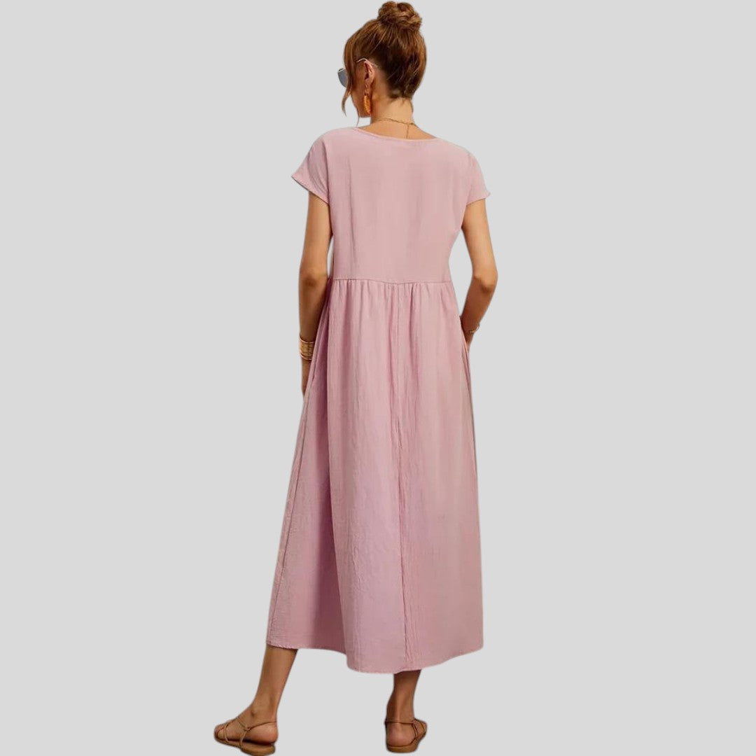 Maelis | Loose Cotton-Linen Pocket Dress
