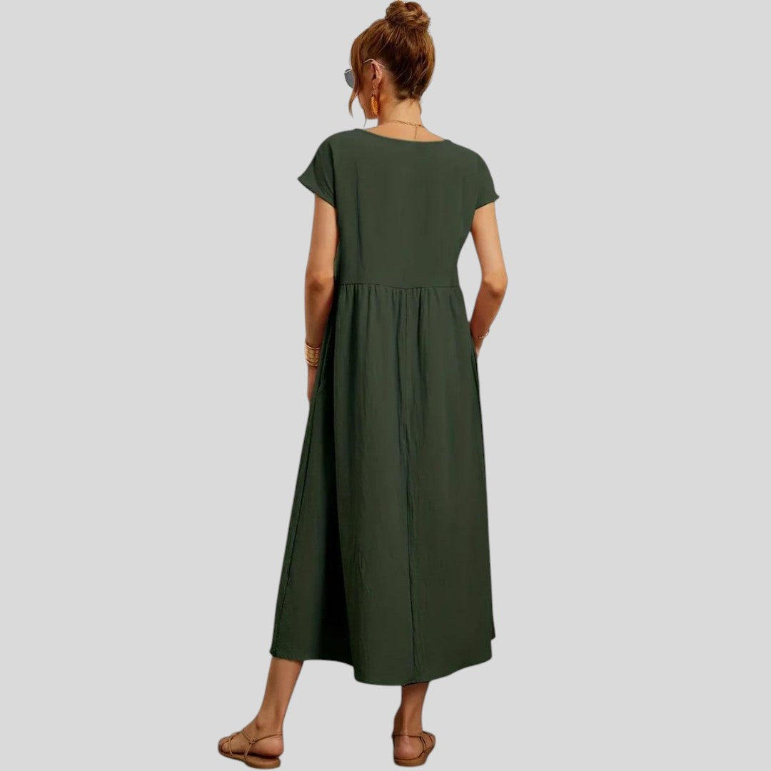 Maelis | Loose Cotton-Linen Pocket Dress