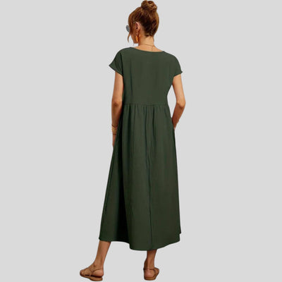 Maelis | Loose Cotton-Linen Pocket Dress