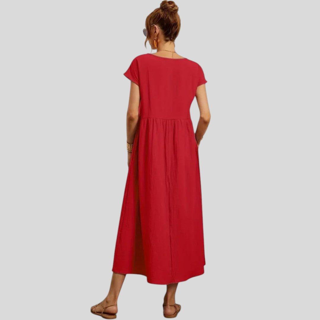 Maelis | Loose Cotton-Linen Pocket Dress