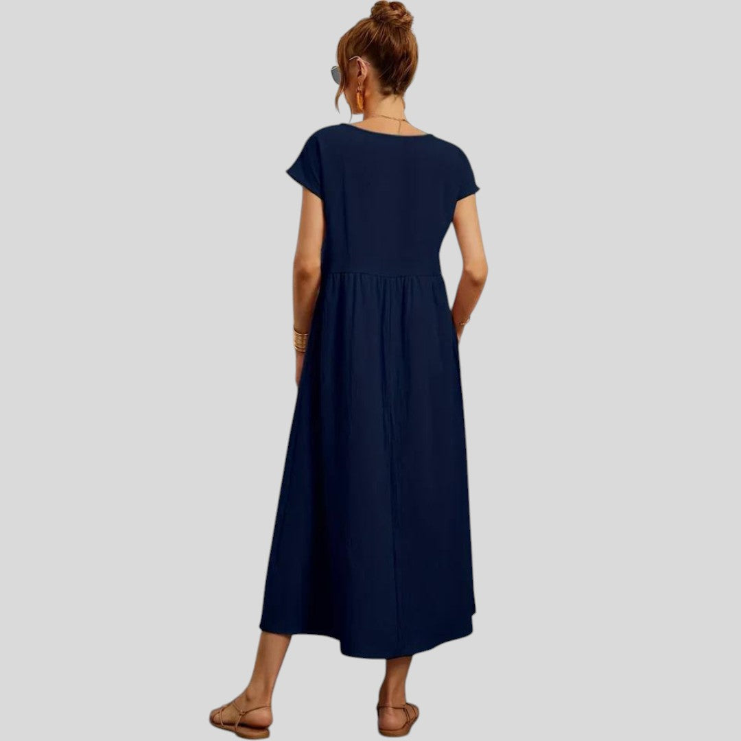 Maelis | Loose Cotton-Linen Pocket Dress