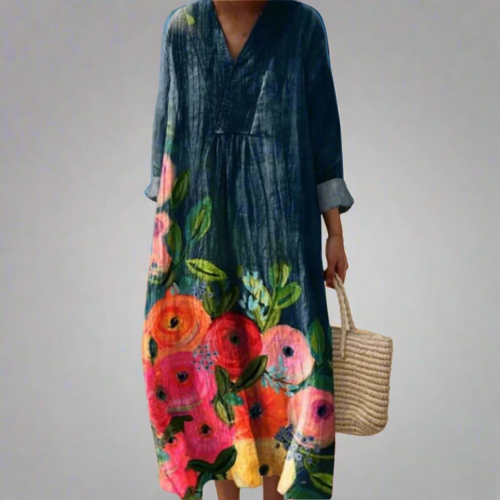 Poppy | Watercolour Floral Cotton Maxi Dress