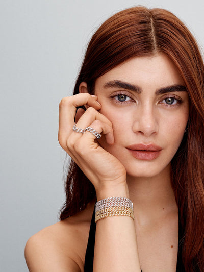 Moissanite Cuban Bracelet | White Gold 18k