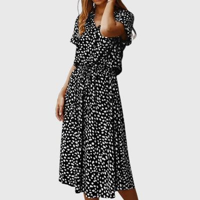 Eliza | Soft Spice Printed Midi Dress