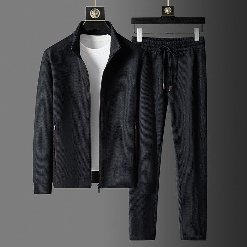 Men’s Two-Piece Tracksuit Set – Slim Fit Jacket – Tapered Joggers – Breathable Athleisure Wear