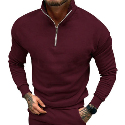 Avencea - Men's Sweater with Half Zipper