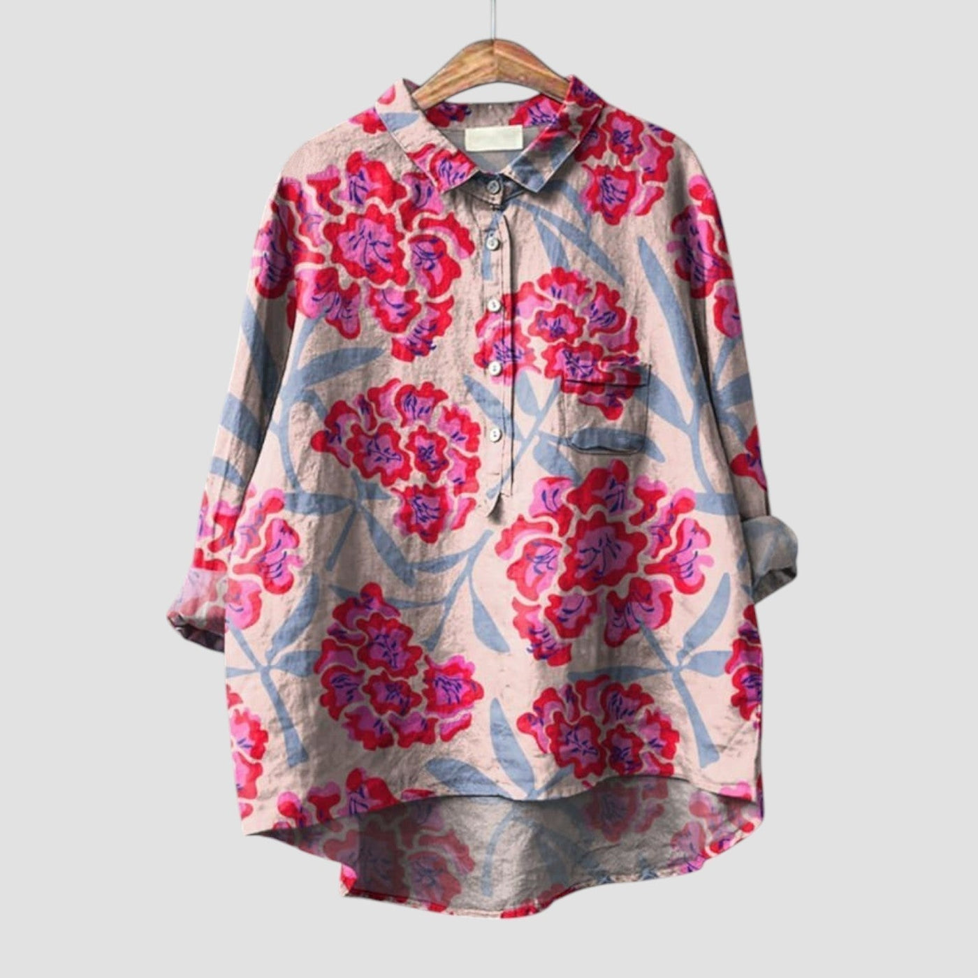 PALMIRA™ - OVERSIZED SHIRT WITH PLAYFUL DOG DESIGN AND EVERYDAY COMFORT