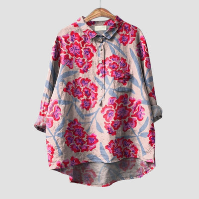 PALMIRA™ - OVERSIZED SHIRT WITH PLAYFUL DOG DESIGN AND EVERYDAY COMFORT