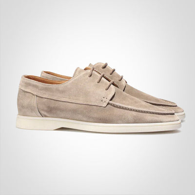 Men’s Suede Shoes – Low-Top – Lace-Up – Moc Toe – Streamlined Casual Style
