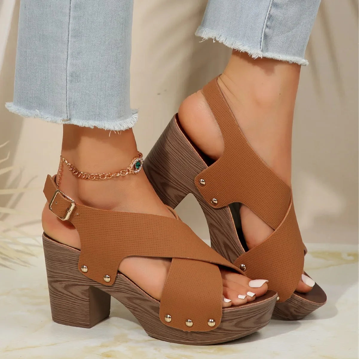 Milena Block Heel Sandal