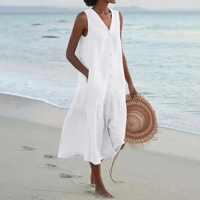 Naomi | Sleeveless Button Summer Dress