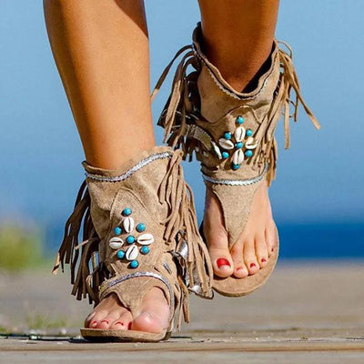 Vivandra | Fringe Boho Sandals