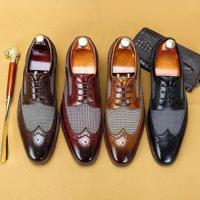 Yves Laroche Leather Brogue Oxfords Shoes