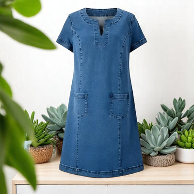 Célia | Soft denim dress with pockets