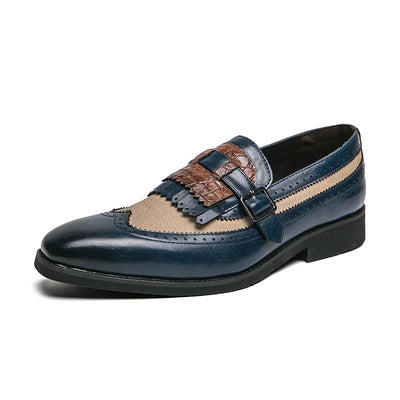 Enzo Caravelli Kiltie Monk Strap Shoes