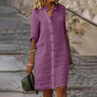 Hannika™ | Casual Midi Shirt Dress