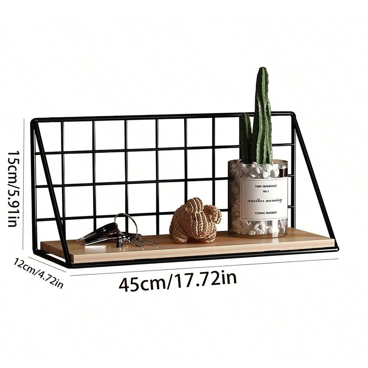 RustiCraft Iron-Wood Wall Shelf