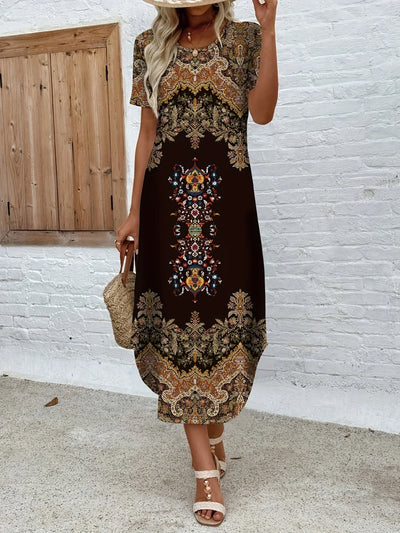 Serena | Ornate Print Boho Maxi Dress