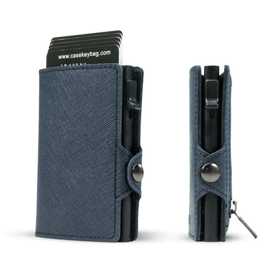 Men’s Slim RFID Leather Wallet – Pop-Up Card Holder with Coin Purse