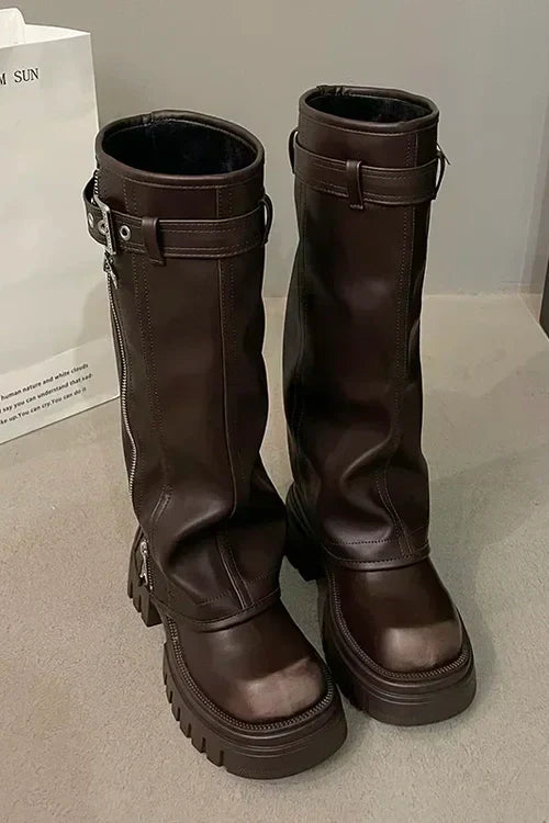Avencea Knee-High Leather Boots