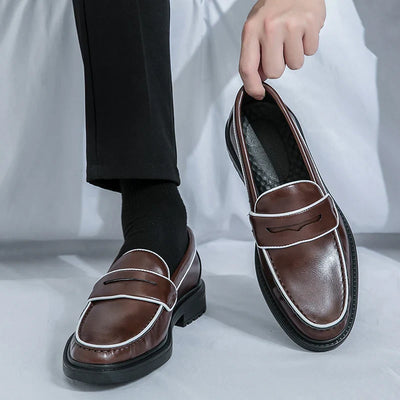 Norbert Fournier Leather Penny Loafers