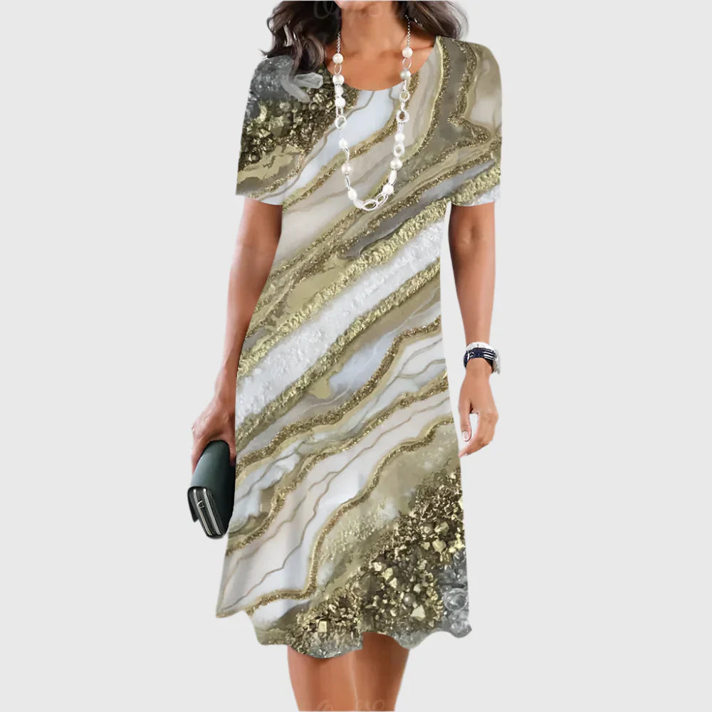 Serena | Midnight Marble Glow Dress