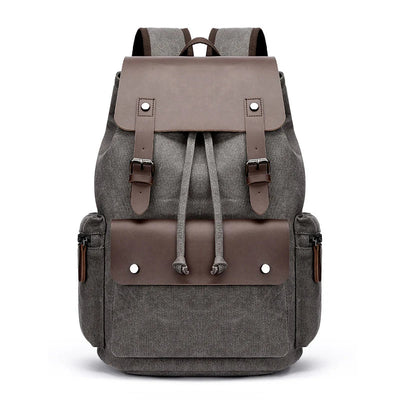 Vinthentic Men’s Vintage Canvas Backpack – Large Capacity Laptop Travel School Bag