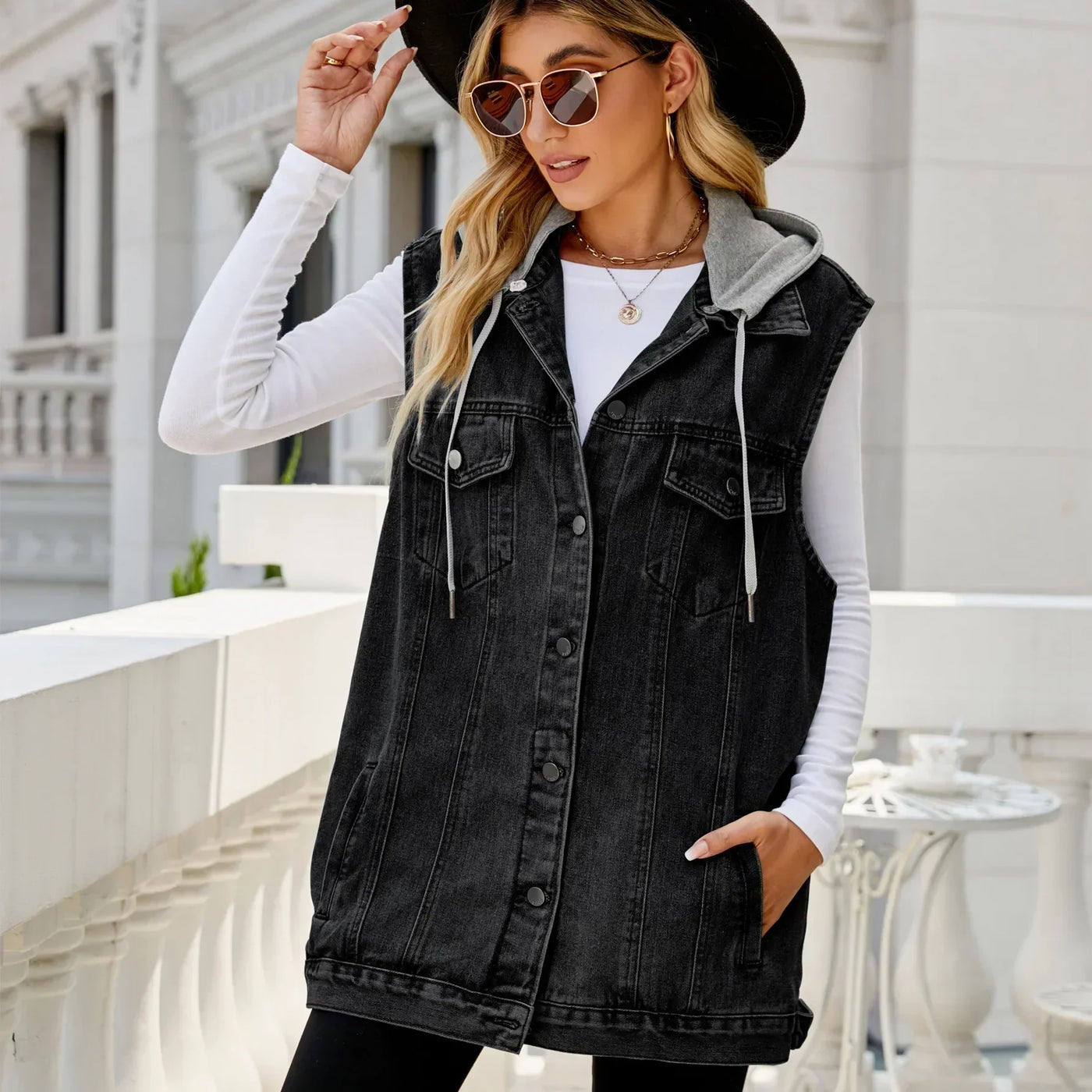 Grace™ - Stylish Hooded Denim Jacket