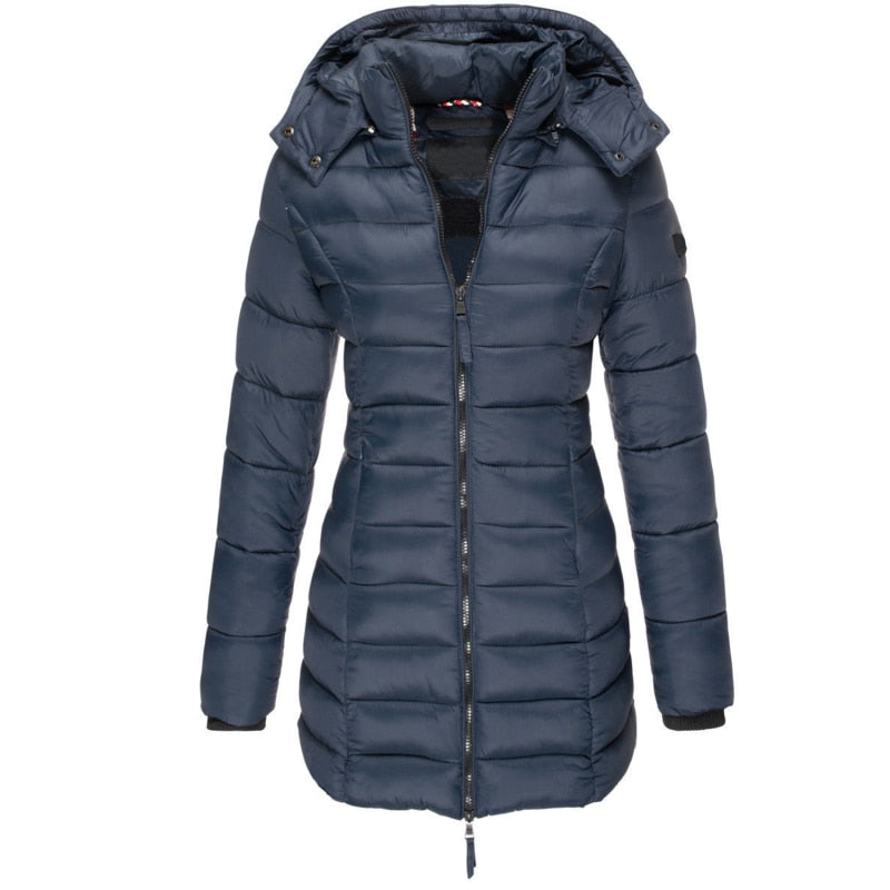 Avencea Women's Parka Coat | Long Jacket with Hood and Down Filling for Winter Luxury