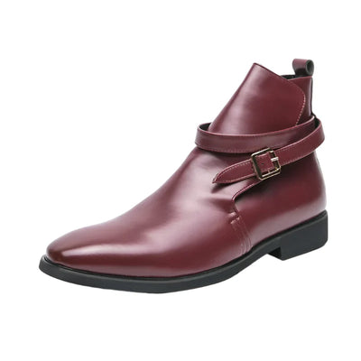 Pascal Mercier Sleek Buckle Strap Leather Ankle Boots