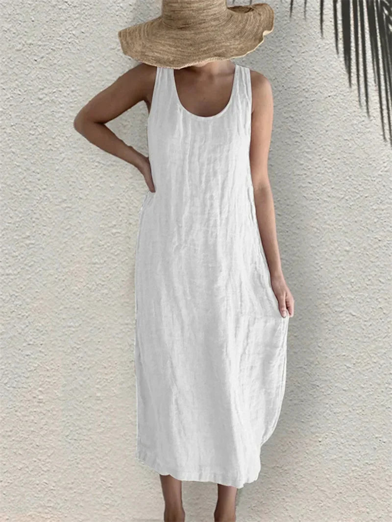 Evelyn | Linen-Look Summer Dress