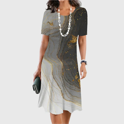 Serena | Midnight Marble Glow Dress