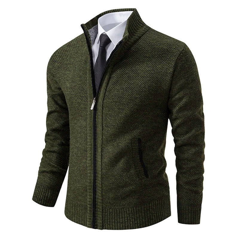 Men’s Fleece Vest – Slim Fit – Stand Collar – Full Zip – Soft Warm Casual Layer