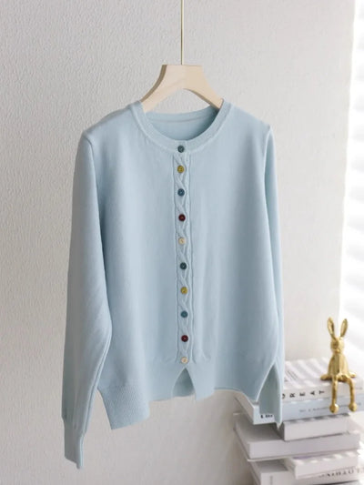THE CLARISSE | COLOR-BUTTON CARDIGAN