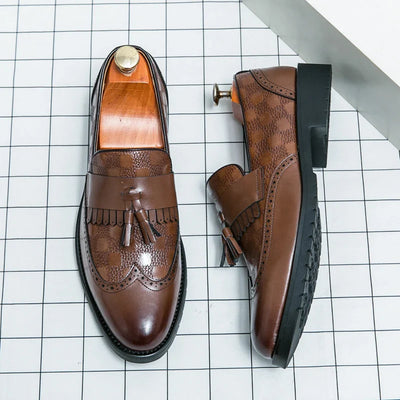 Fabio Gallo Elegant Leather Tassel Brogue Loafers