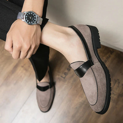 Maurice Allard Buckle Strap Leather Loafers