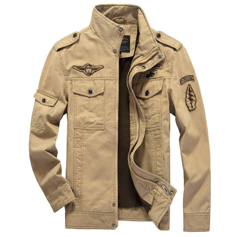 Men’s Jacket – Structured Fit – Windproof Water-Resistant – Stand Collar – Utility Pockets
