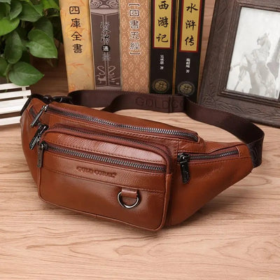 Vinthentic Retro Leather Hip Belt Bag