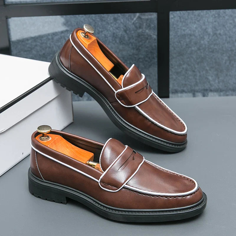 Norbert Fournier Leather Penny Loafers