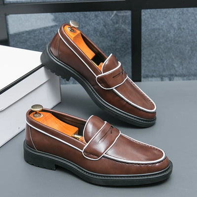 Norbert Fournier Leather Penny Loafers