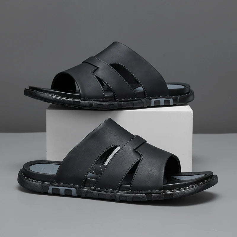 Syros Leather Slide Sandal