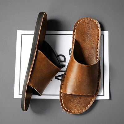 Paros Leather Slide Sandal