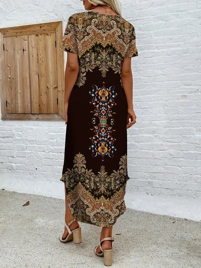 Serena | Ornate Print Boho Maxi Dress