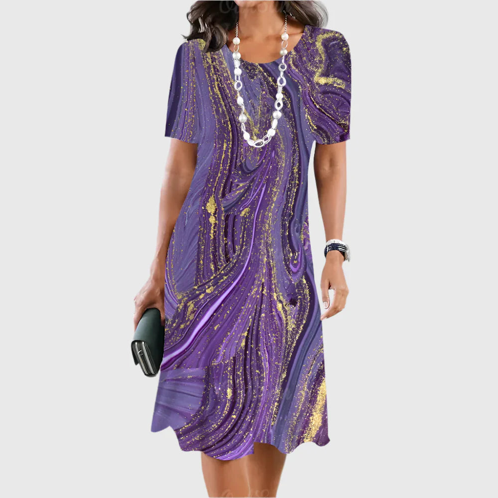 Serena | Midnight Marble Glow Dress