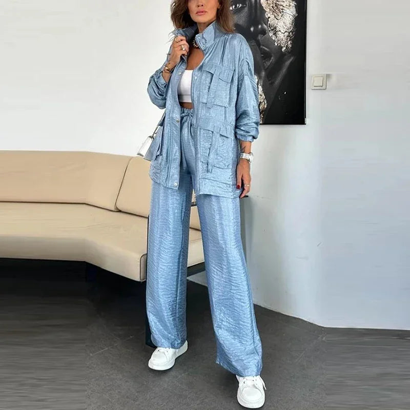 Kyla - Solid Sportswear Pocketed Set