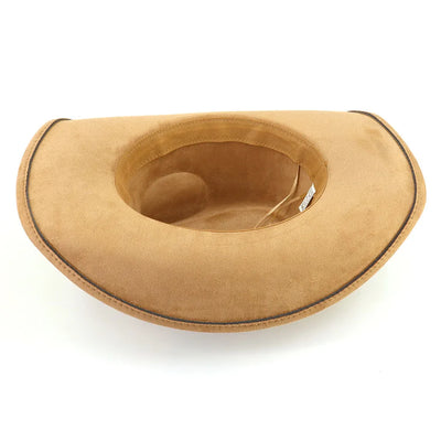 Western Big Brim Cowboy Hat Bull's Head Leather Band Suede Top Hat Outdoor Mens Hats Ladies Party Horse Riding Cowgirl Hat