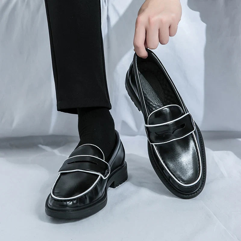 Norbert Fournier Leather Penny Loafers