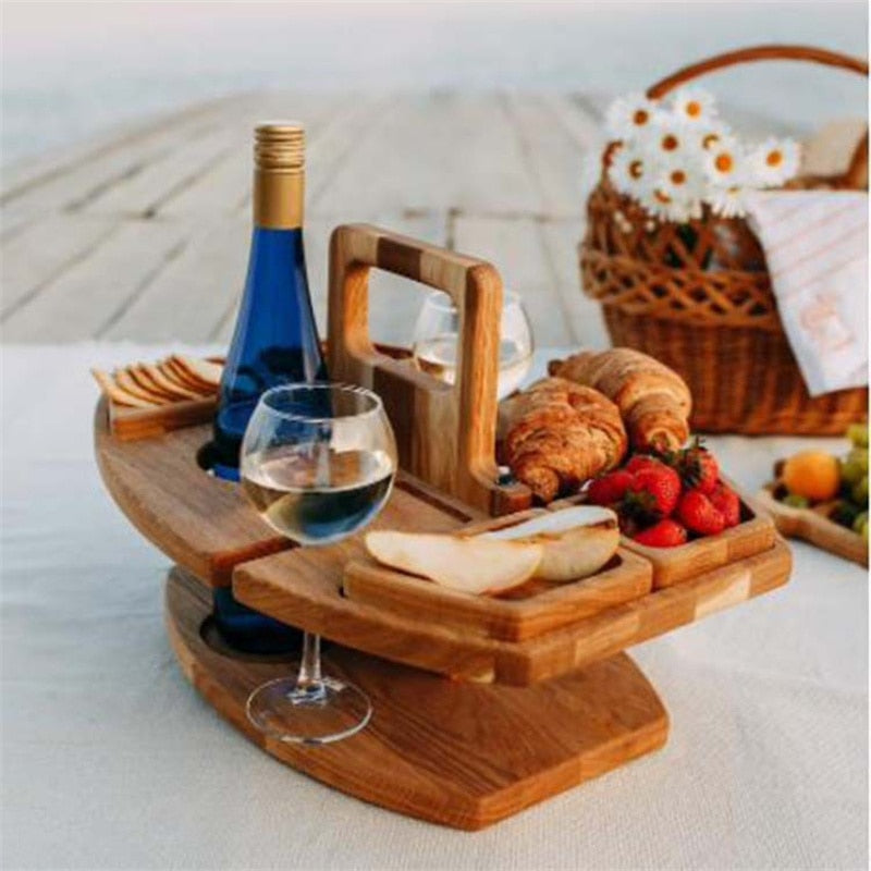 Vinthentic Alder Picnic Wine Tray